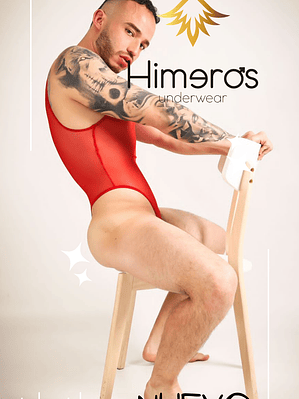 BODY EN MALLA PARA HOMBRE ROJO
