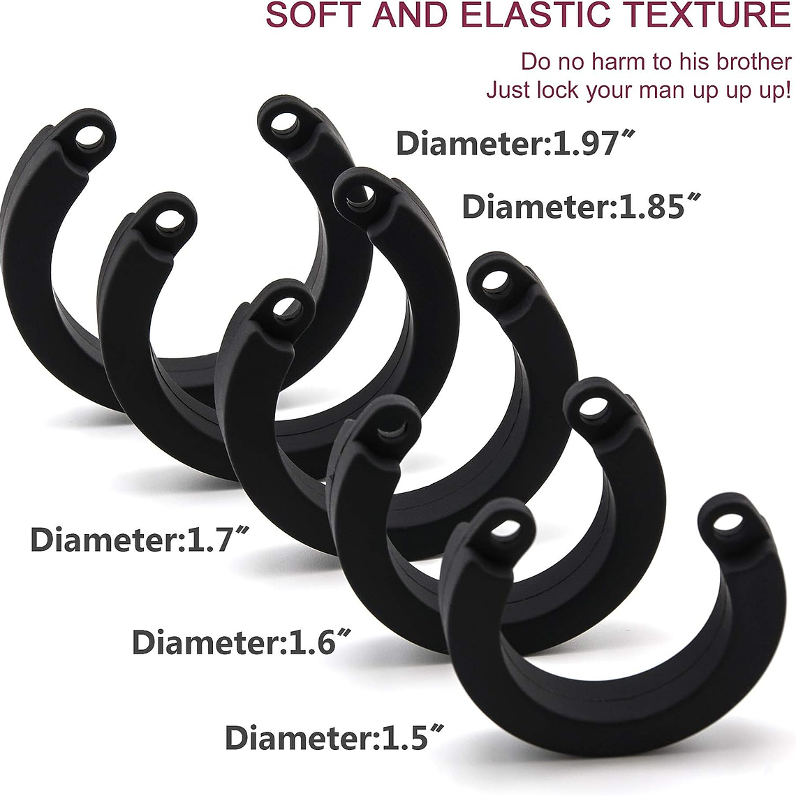  Jaula de silicona para pene de castidad dispositivo de castidad para ejercicio de pene masculino 6