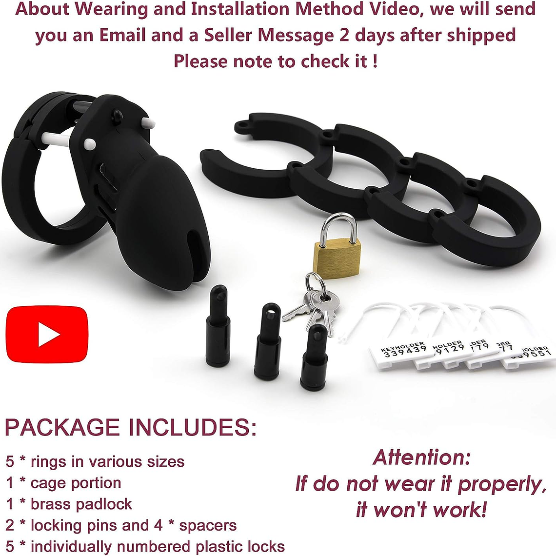  Jaula de silicona para pene de castidad dispositivo de castidad para ejercicio de pene masculino 8