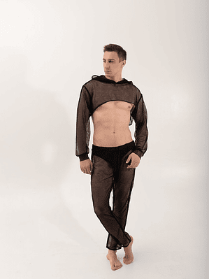 CONJUNTO CROT TOP Y PANTALON EN MALLA TRANSPARENTE PARA HOMBRE