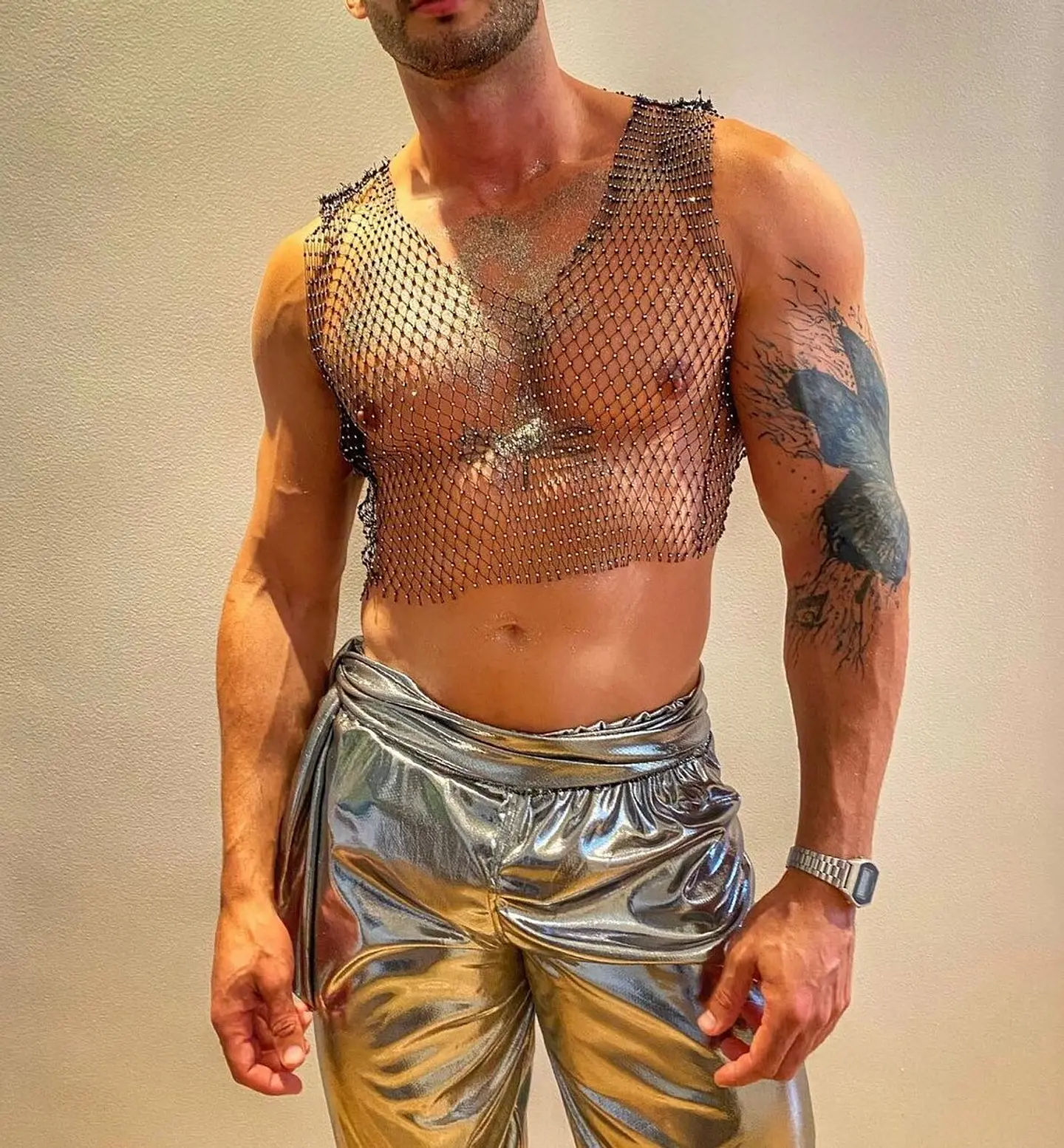 CROT TOP EN MALLA BRILLANTE PARA HOMBRE 1
