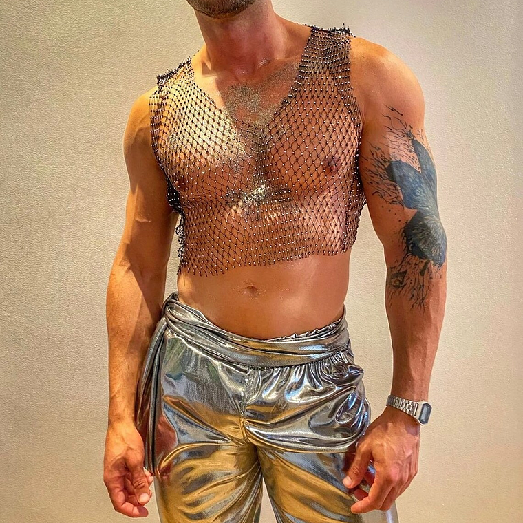 CROT TOP EN MALLA BRILLANTE PARA HOMBRE 1