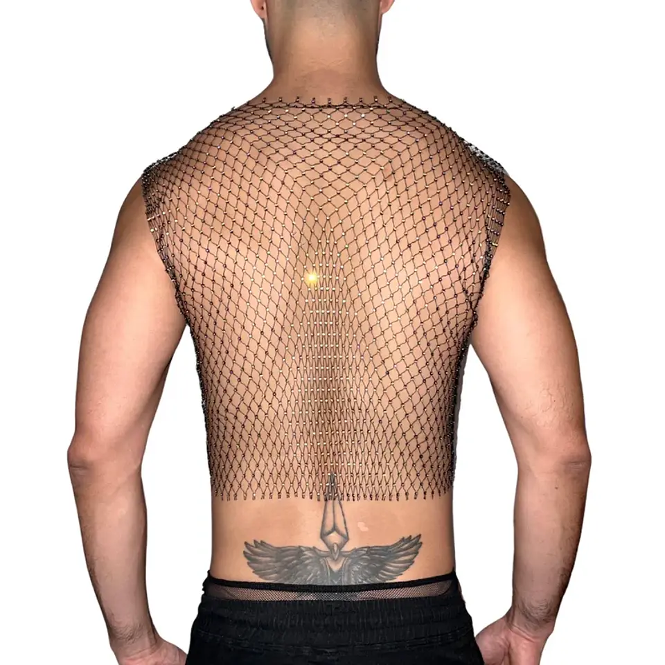 CROT TOP EN MALLA BRILLANTE PARA HOMBRE 2