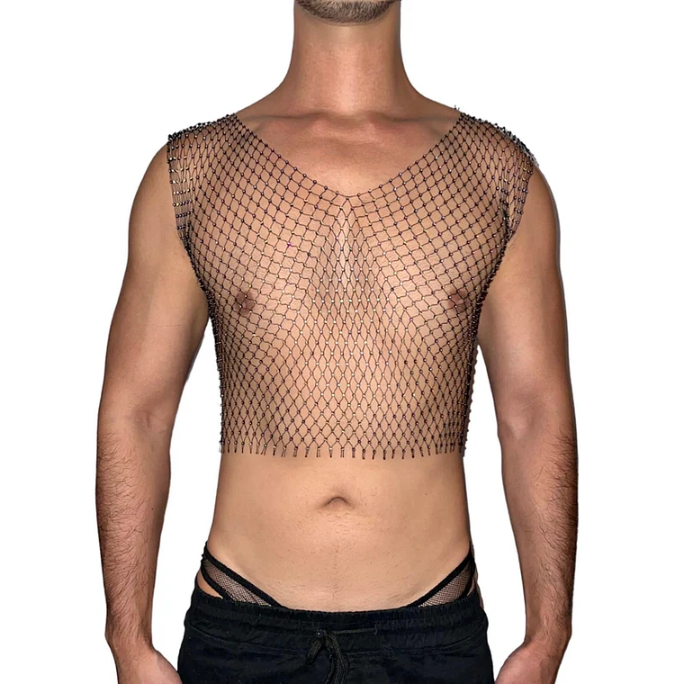 CROT TOP EN MALLA BRILLANTE PARA HOMBRE 3