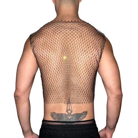 CROT TOP EN MALLA PARA HOMBRE BRILLANTE ALTO