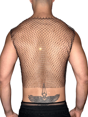 CROT TOP EN MALLA PARA HOMBRE BRILLANTE ALTO