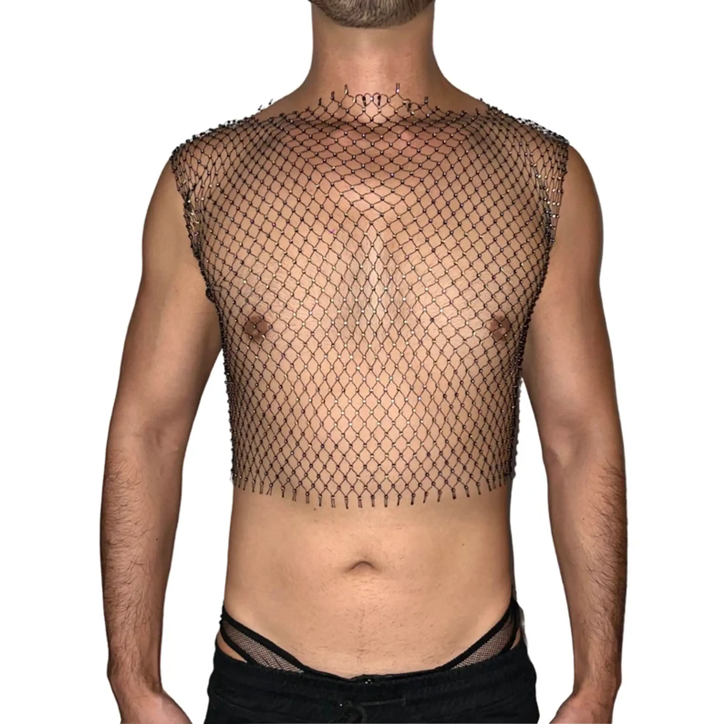 CROT TOP EN MALLA PARA HOMBRE BRILLANTE ALTO 3