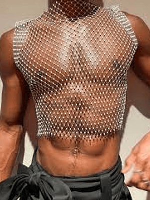 CROT TOP EN MALLA PARA HOMBRE BRILLANTE ALTO