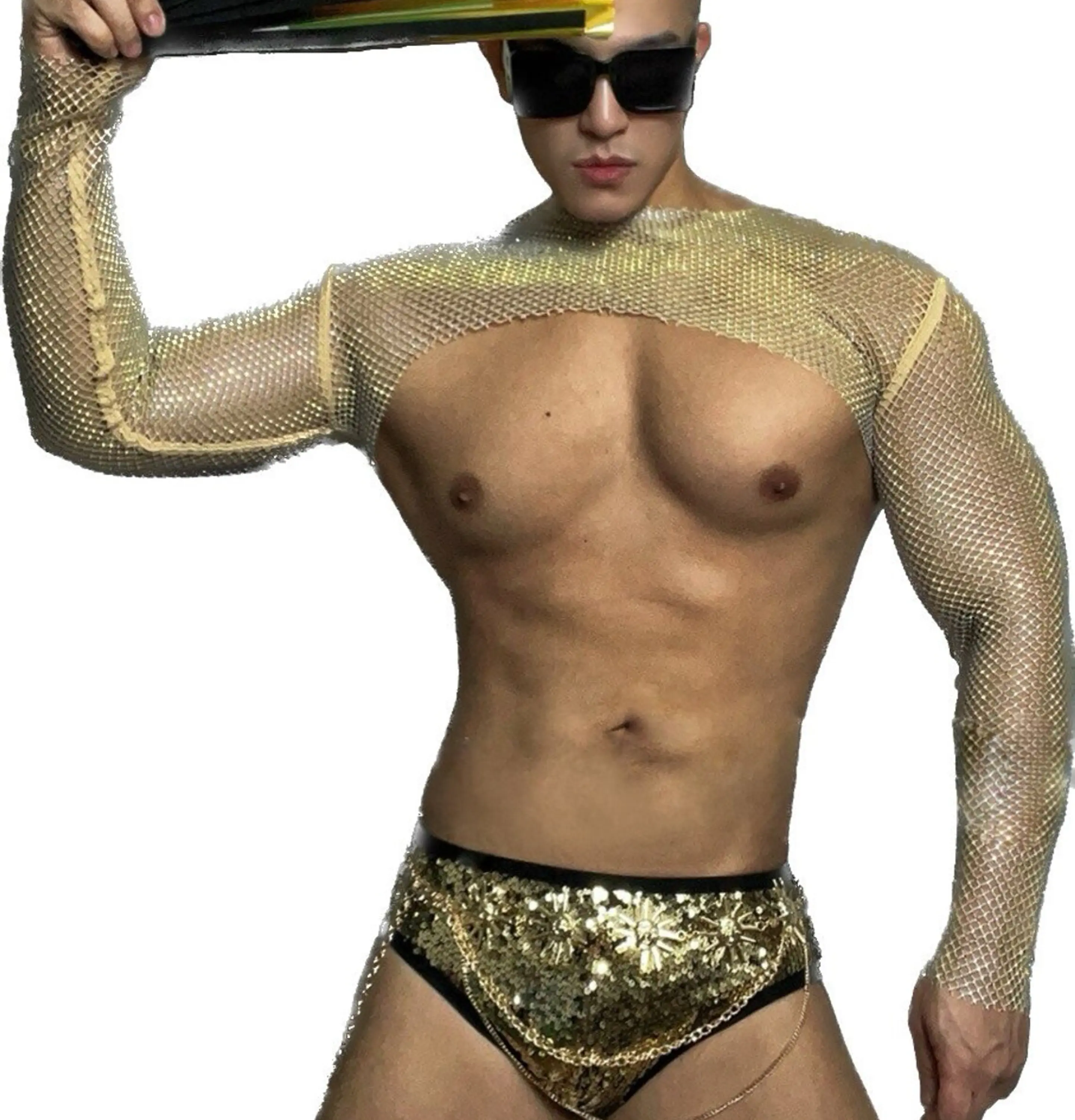 CROT TOP EN MALLA DIAMANTE PARA HOMBRE 1