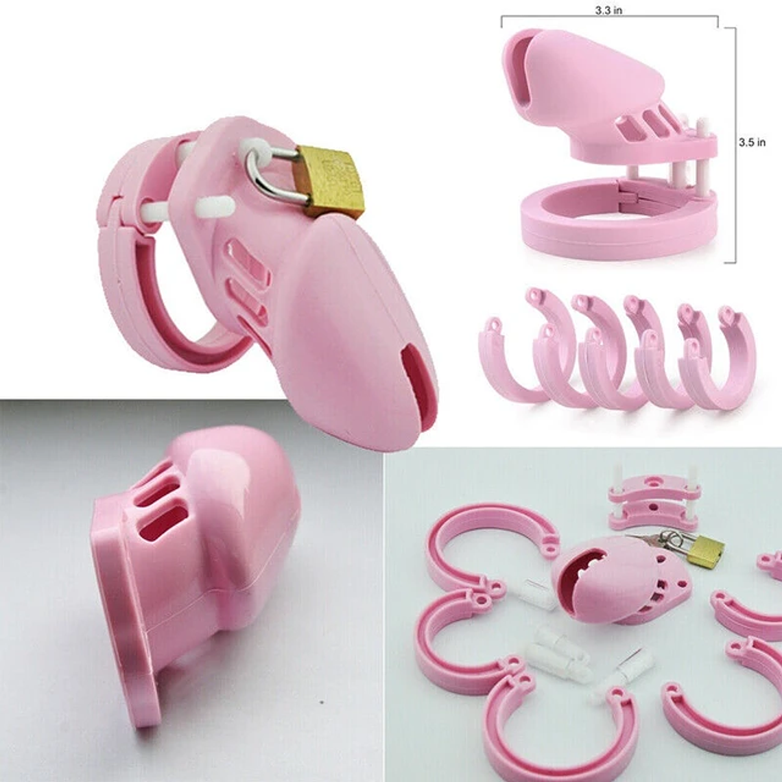  Jaula de silicona para pene de castidad dispositivo de castidad para ejercicio de pene masculino 10