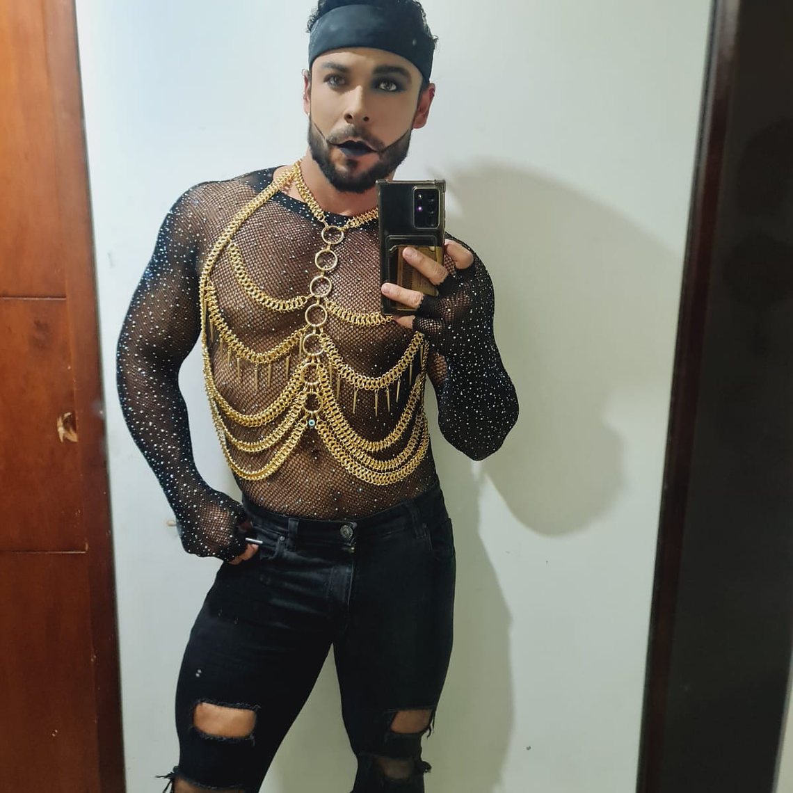 BODY MALLA BRILLANTE PARA HOMBRE NEGRA 5