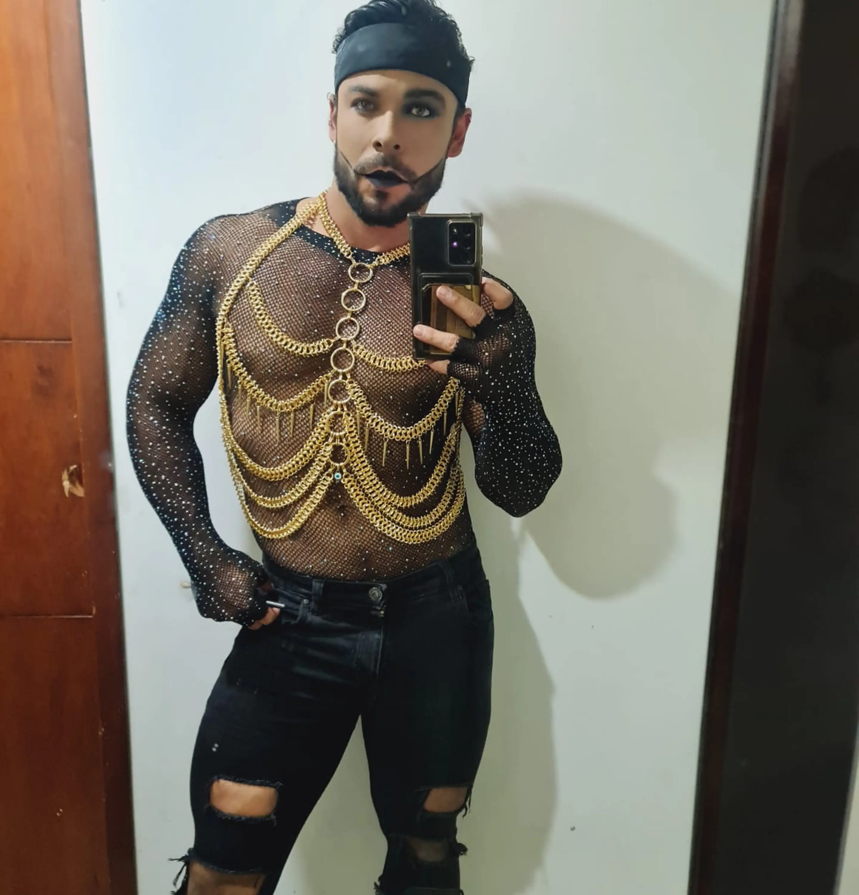 BODY MALLA BRILLANTE PARA HOMBRE NEGRA 5
