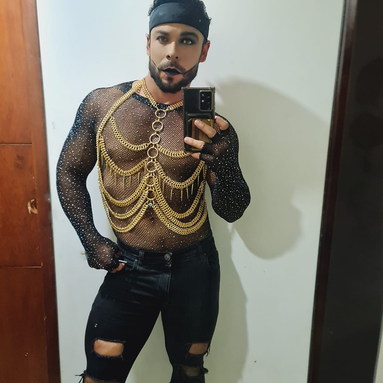 BODY MALLA BRILLANTE PARA HOMBRE NEGRA 5