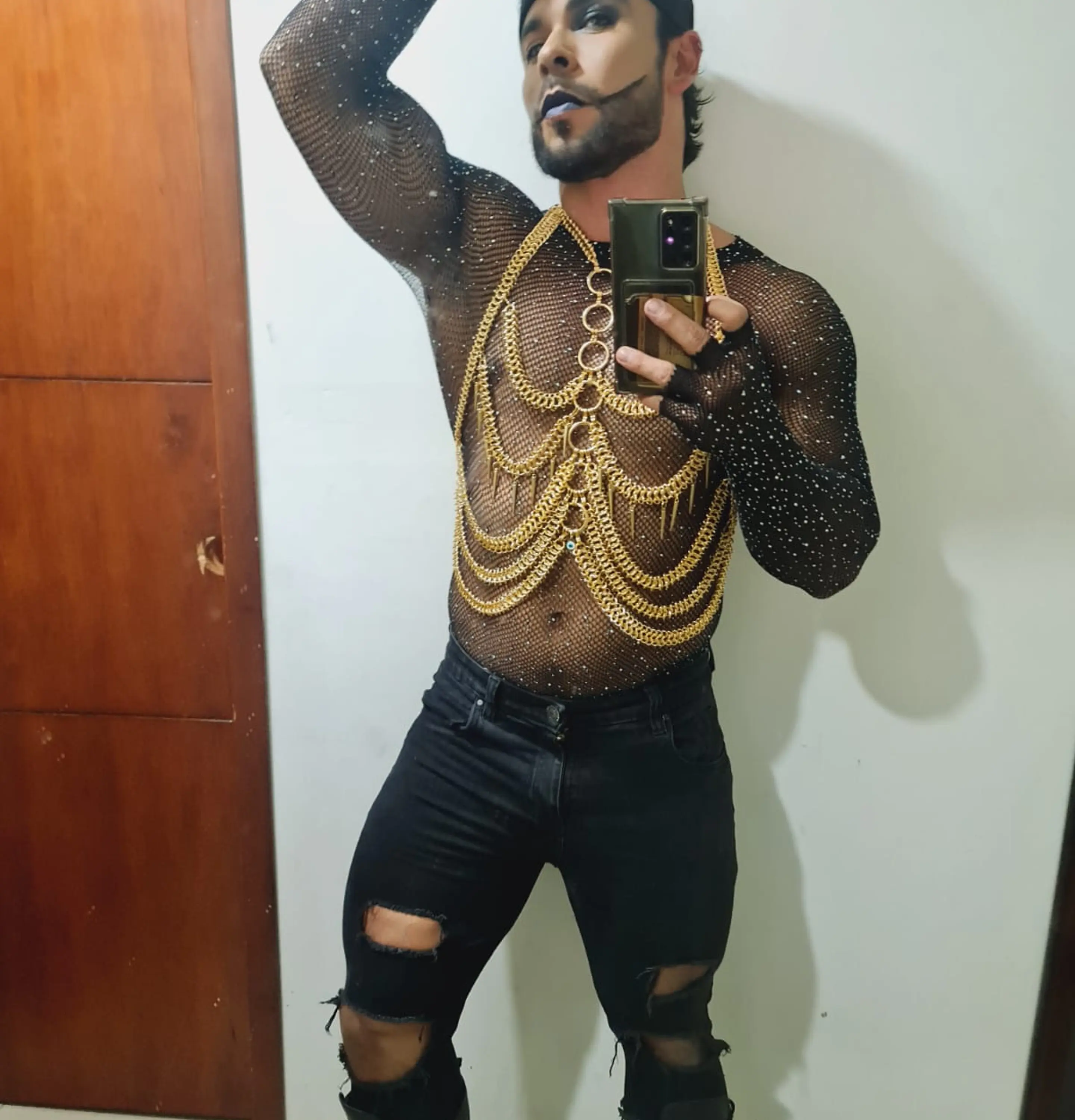 BODY MALLA BRILLANTE PARA HOMBRE NEGRA 6