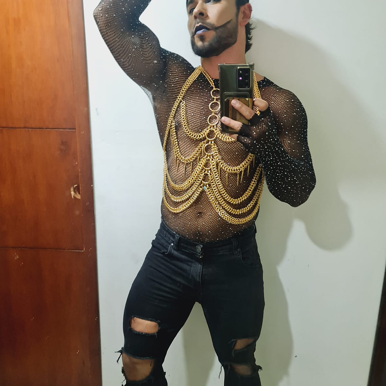 BODY MALLA BRILLANTE PARA HOMBRE NEGRA 6