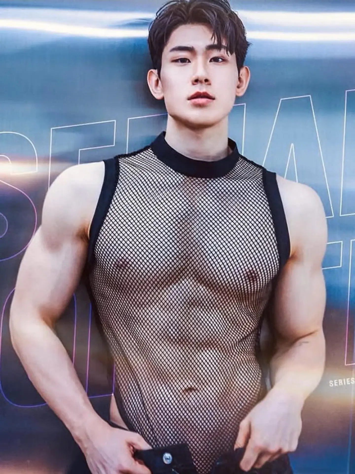 BODY EN MALLA PARA HOMBRE COLOR NEGRO 4