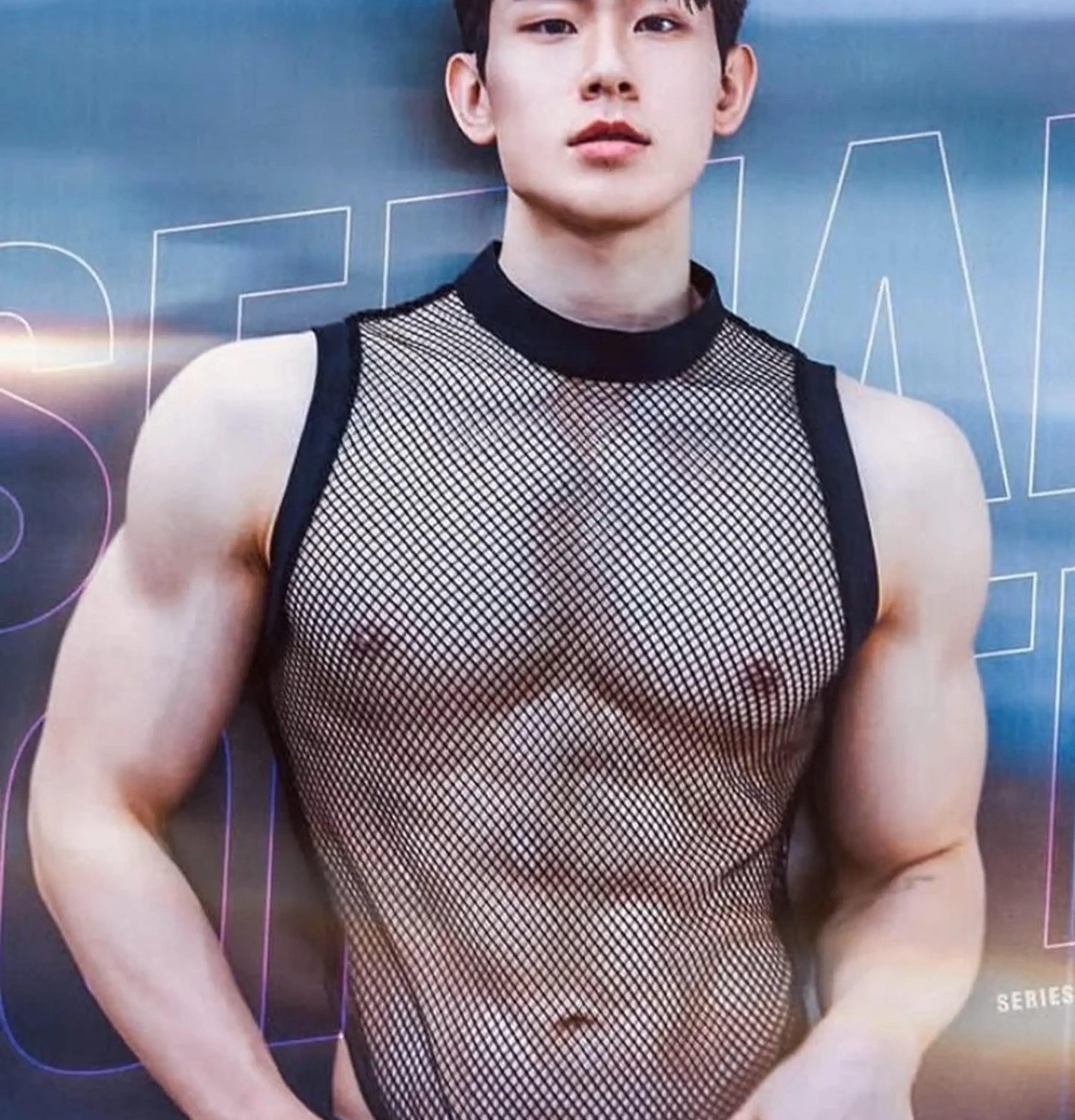 BODY EN MALLA PARA HOMBRE COLOR NEGRO 4
