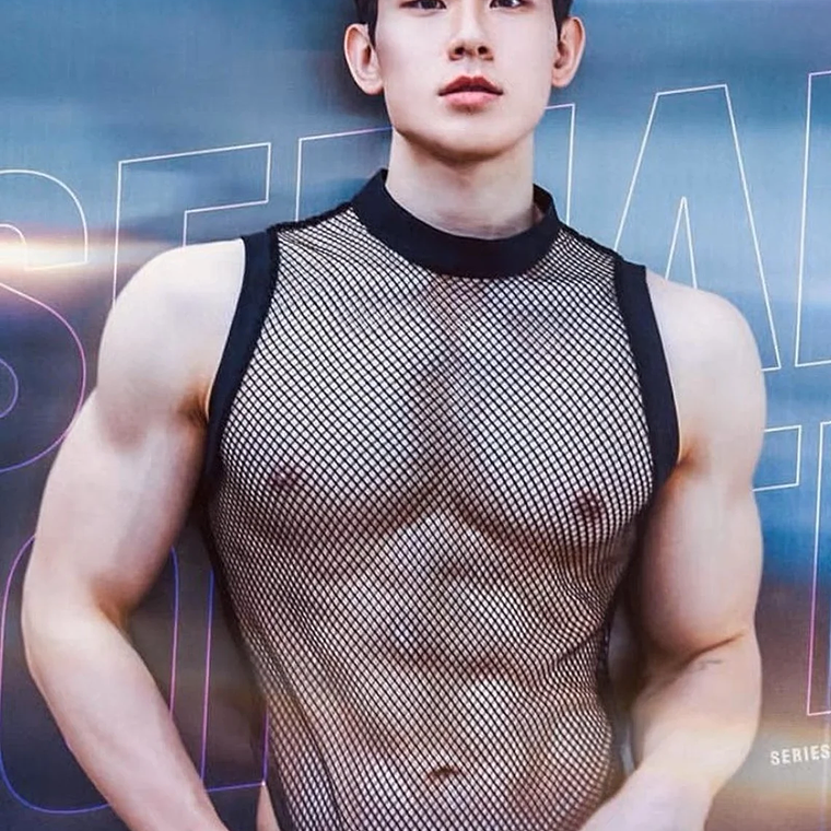 BODY EN MALLA PARA HOMBRE COLOR NEGRO 4