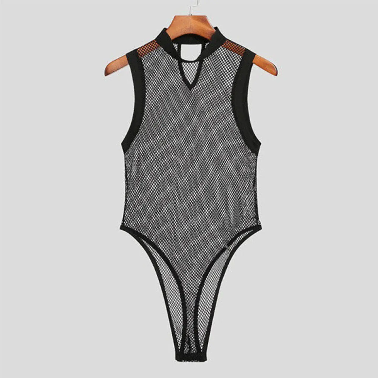 BODY EN MALLA PARA HOMBRE COLOR NEGRO 5
