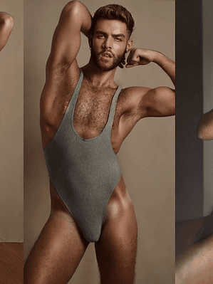 BODY EN LYCRA PARA HOMBRE GRIS