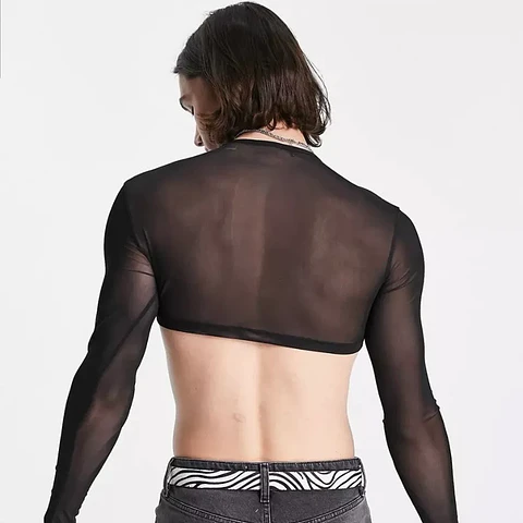 CROT TOP EN MALLA MANGA LARGA