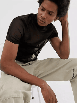 CROT TOP EN MALLA PARA HOMBRE MANGA CORTA