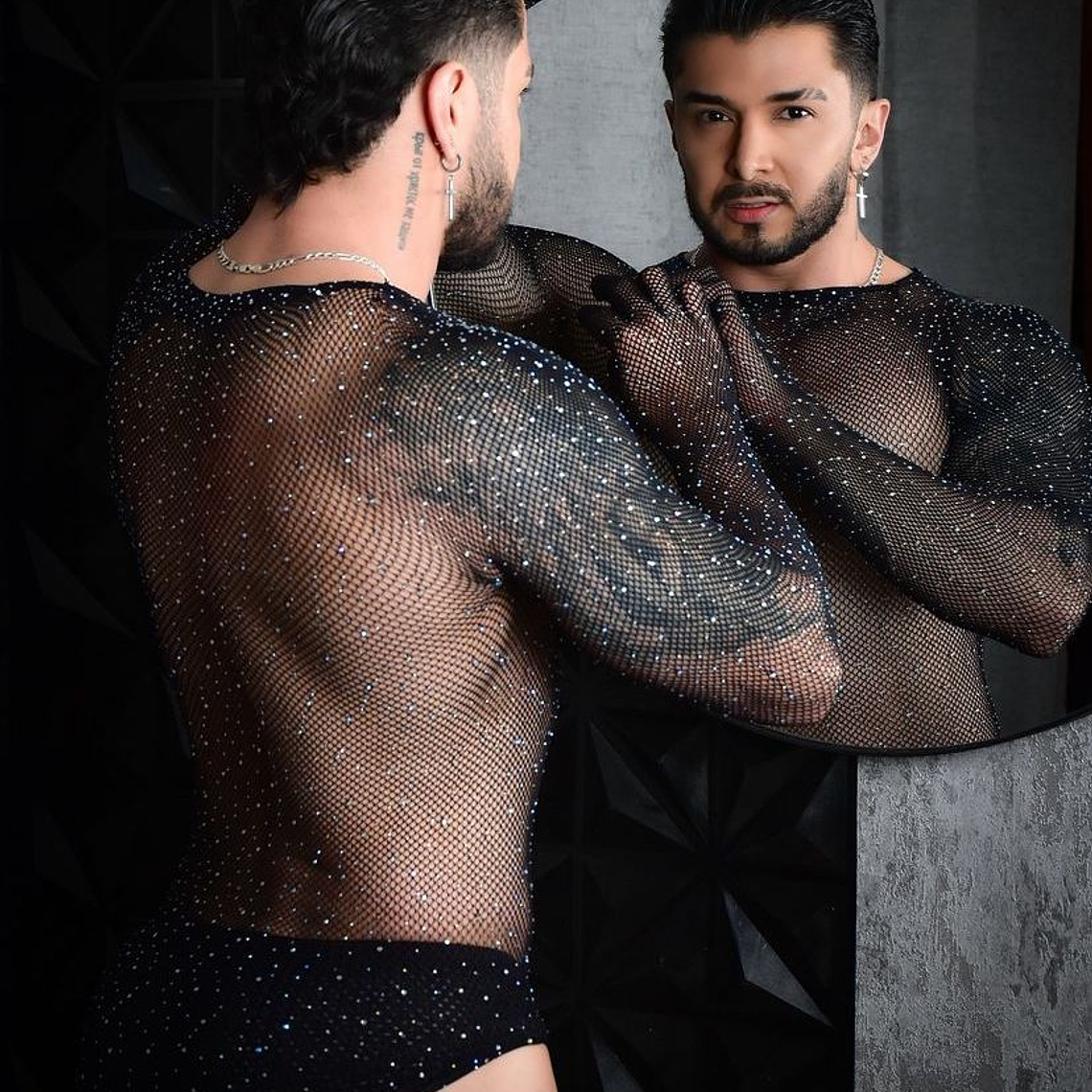 BODY MALLA BRILLANTE PARA HOMBRE NEGRA 2