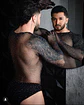 BODY MALLA BRILLANTE PARA HOMBRE NEGRA - Miniatura 2
