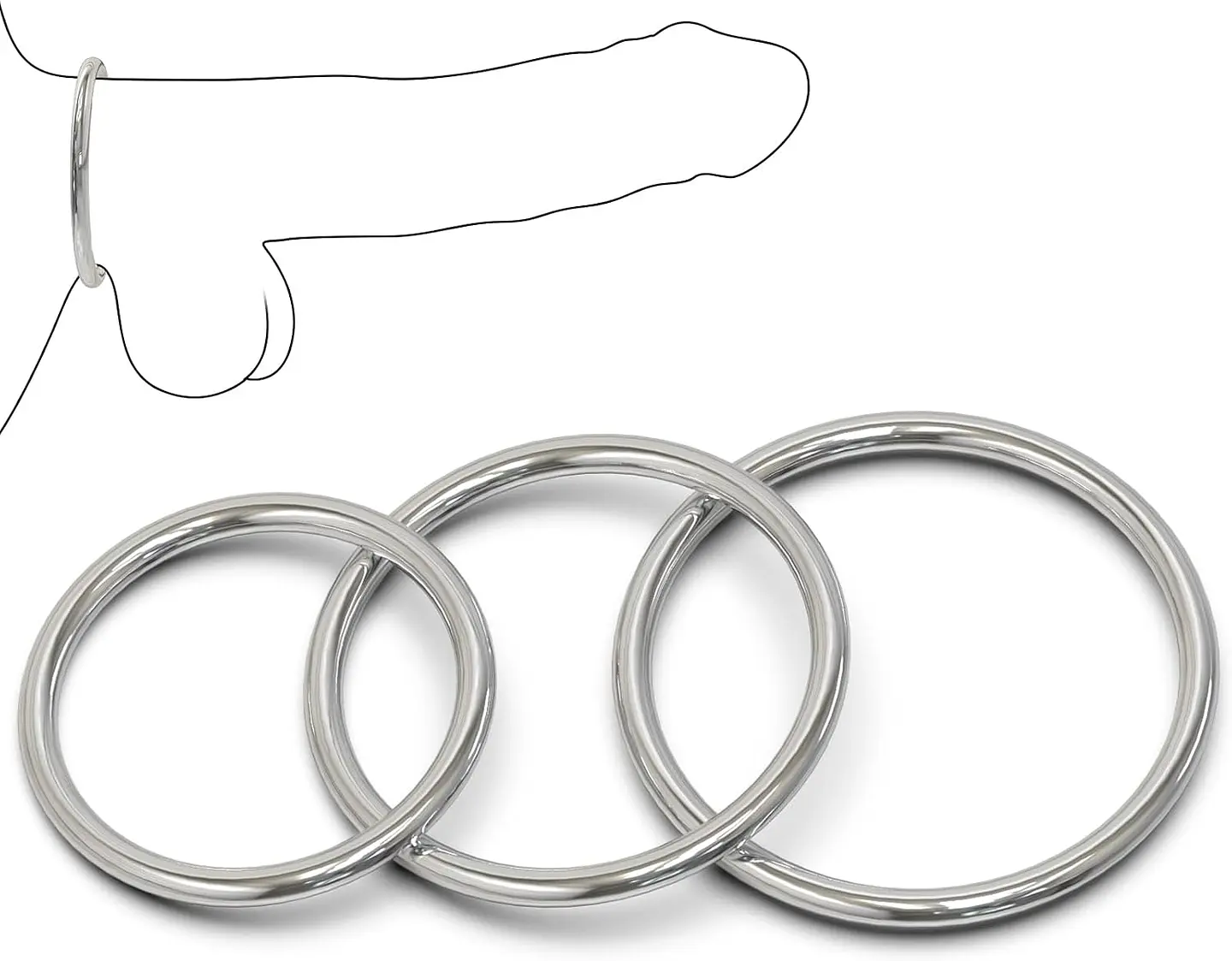 ANILLOS EN ACERO PARA EL PENE  1