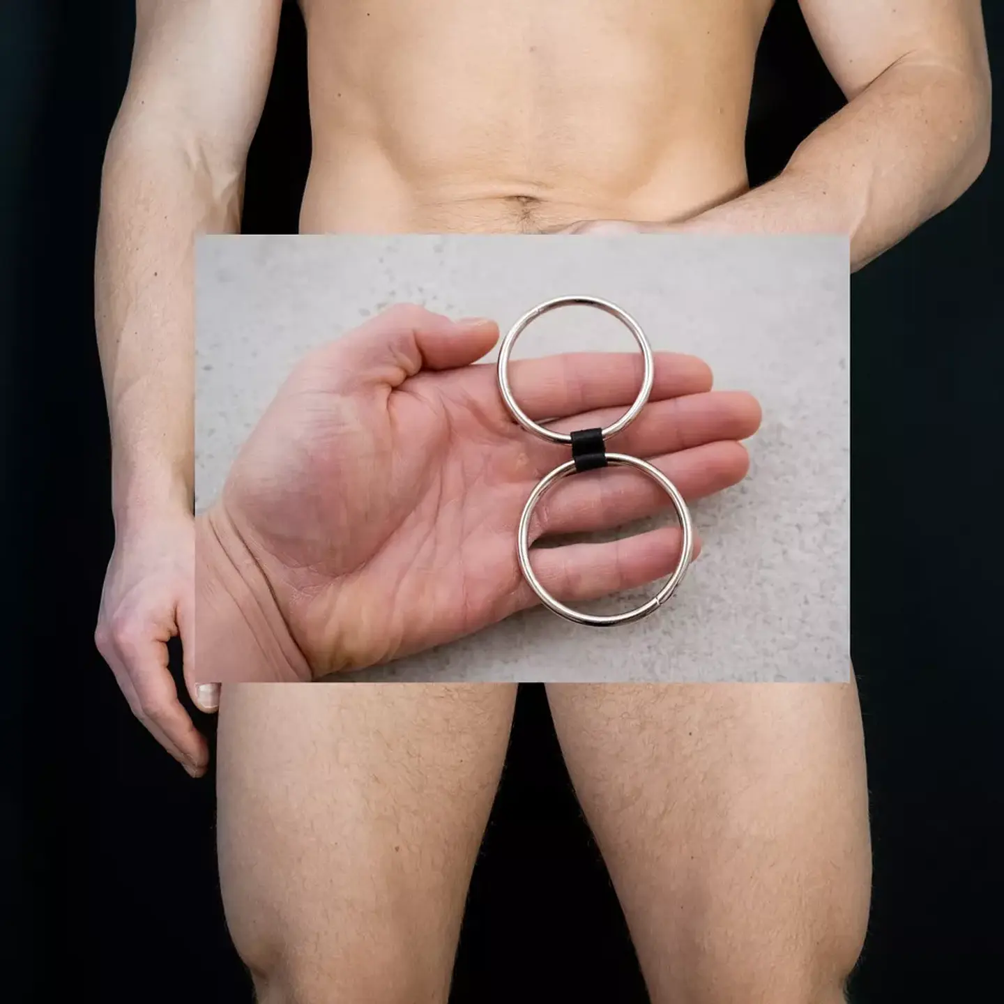 Sistema de tres anillos para pene de acero inoxidable con triple anillo para pene y bola para hombre 3