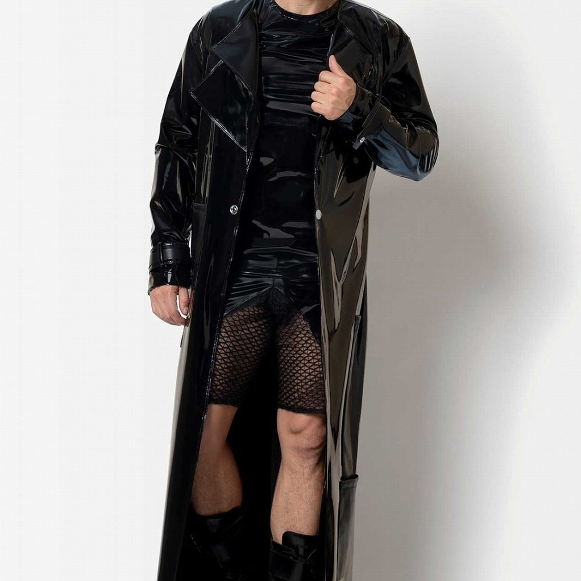 ABRIGO BATA CHAROL LATEX LARGA PARA HOMBRE 1