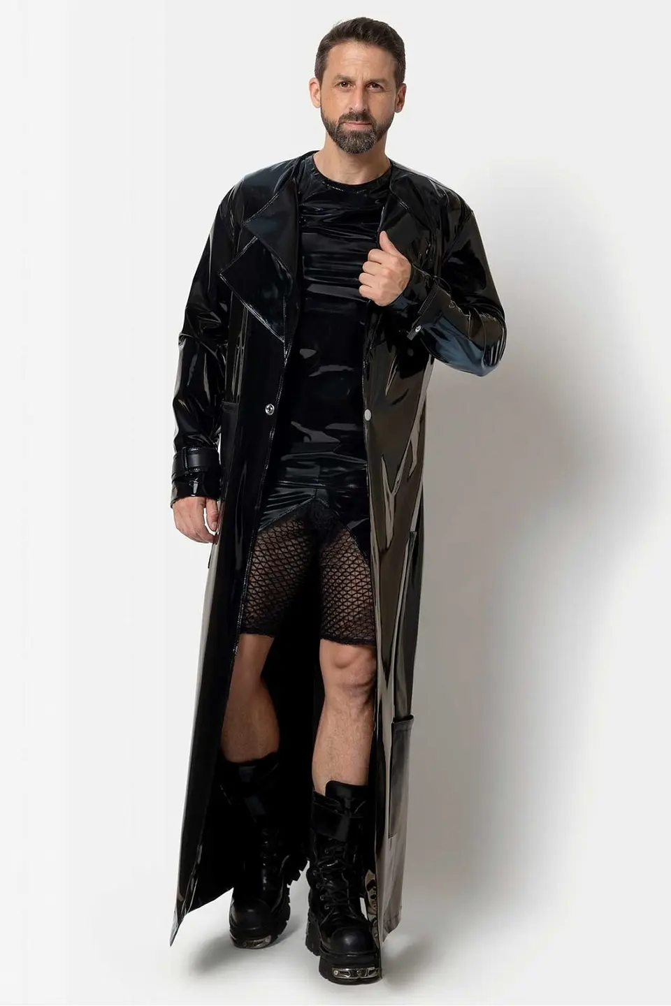 ABRIGO BATA CHAROL LATEX LARGA PARA HOMBRE 1
