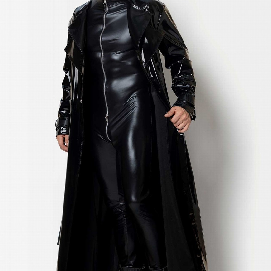 ABRIGO BATA CHAROL LATEX LARGA PARA HOMBRE 4