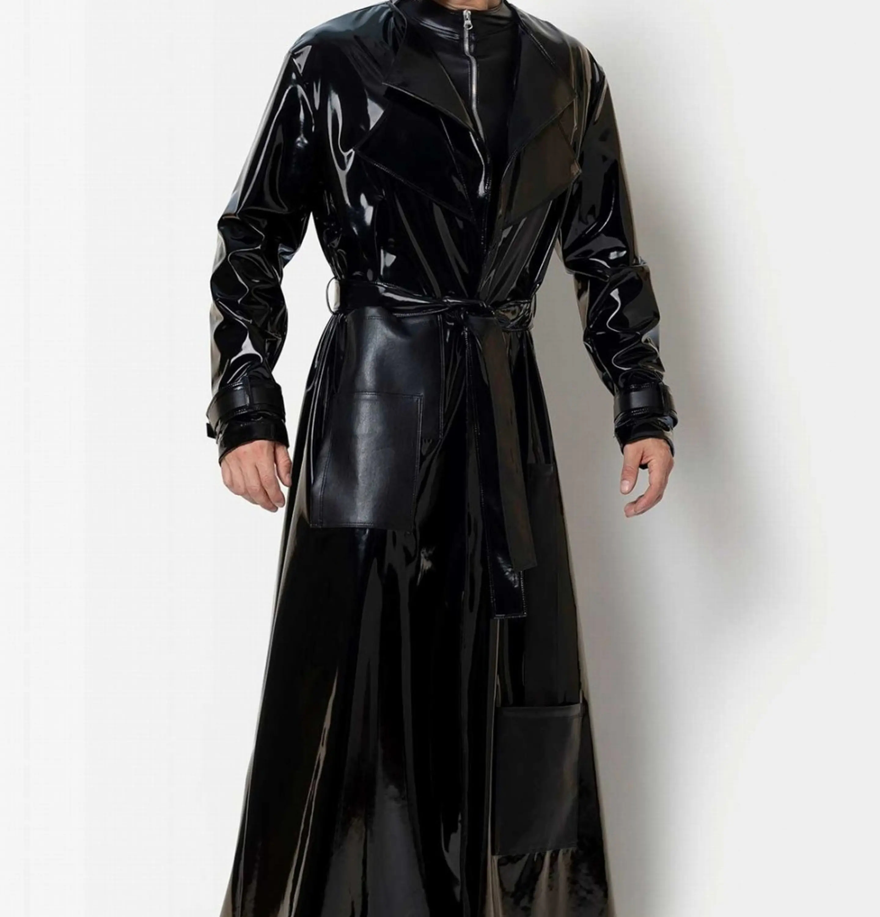 ABRIGO BATA CHAROL LATEX LARGA PARA HOMBRE 5