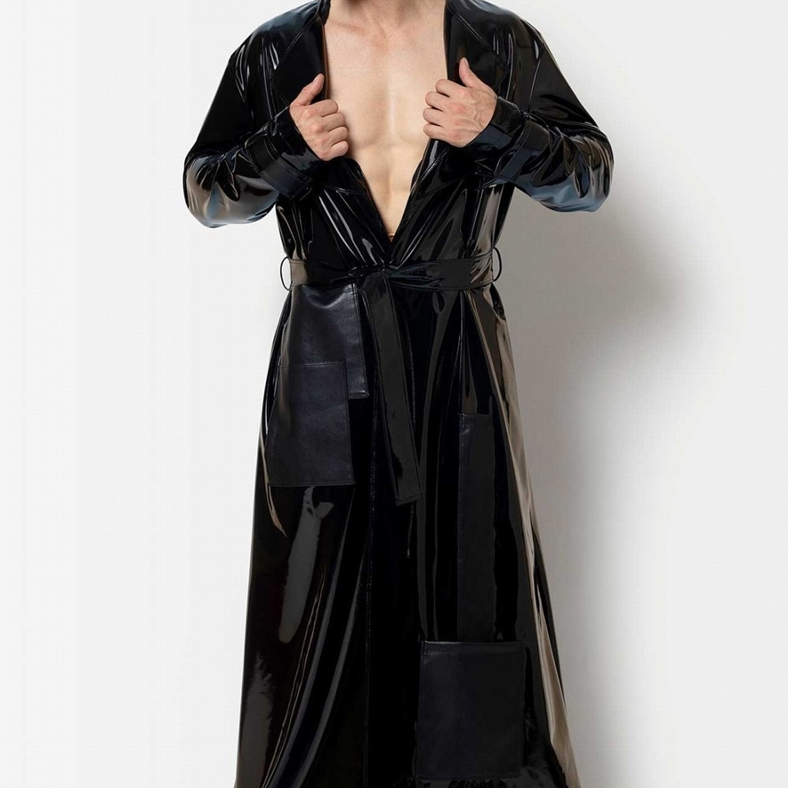 ABRIGO BATA CHAROL LATEX LARGA PARA HOMBRE 6