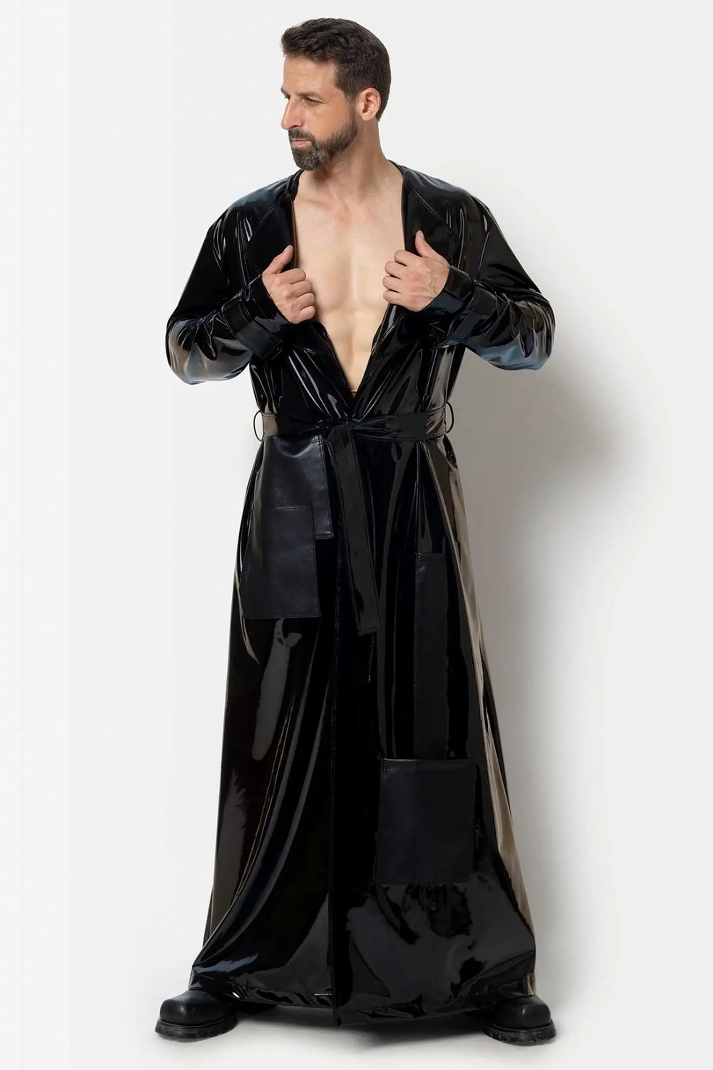 ABRIGO BATA CHAROL LATEX LARGA PARA HOMBRE 6