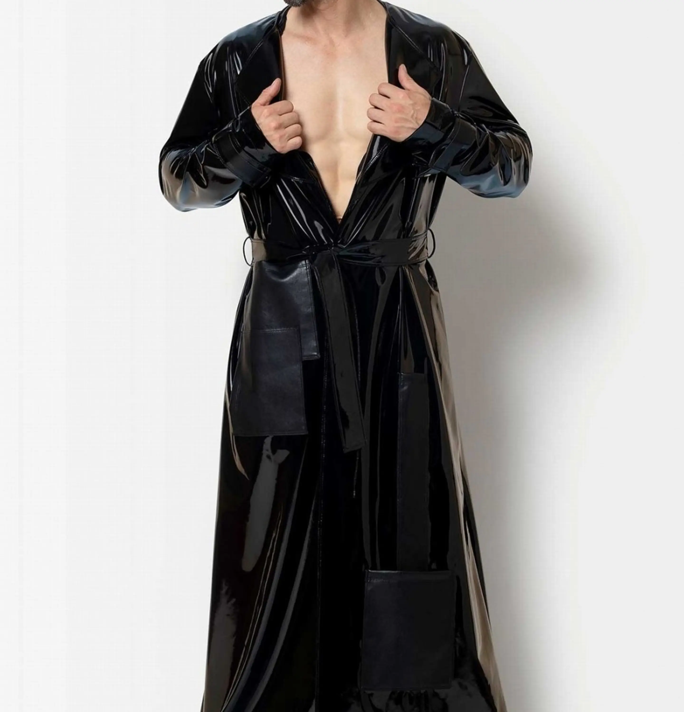 ABRIGO BATA CHAROL LATEX LARGA PARA HOMBRE 6