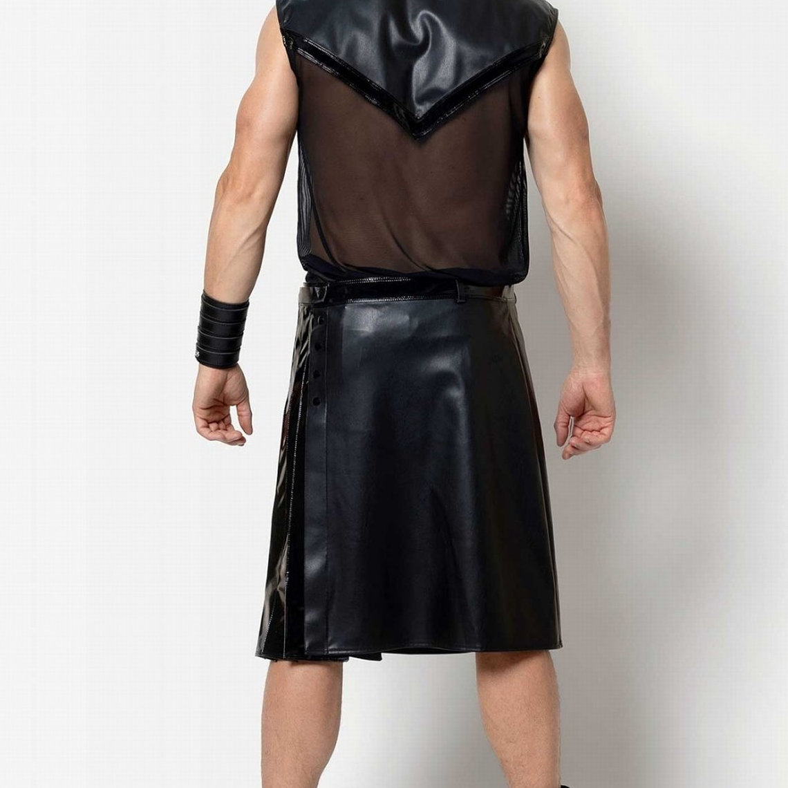 FALDA BDSM EN CUEROTEX Y SHAROL PARA HOMBRE 2