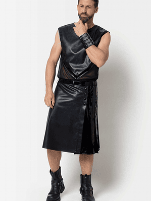 FALDA BDSM EN CUEROTEX Y SHAROL PARA HOMBRE