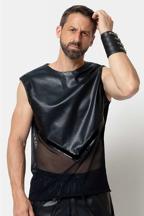 camiseta cuero sintético