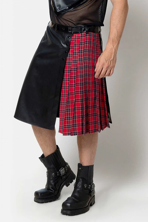  falda escocesa kilt cuero sintético
