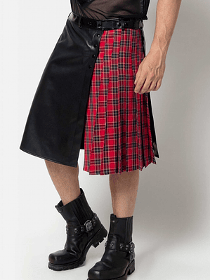  falda escocesa kilt cuero sintético