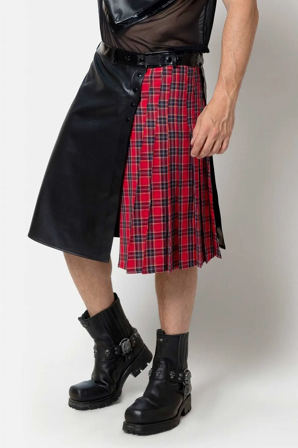  falda escocesa kilt cuero sintético 1