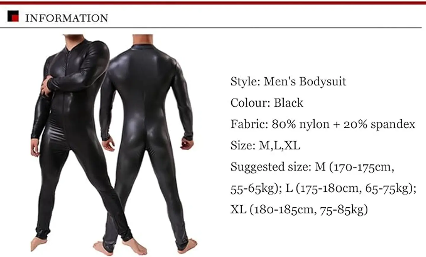 CATSUIT OVEROL PARA HOMBRE EN CUERO SINTETICO 2