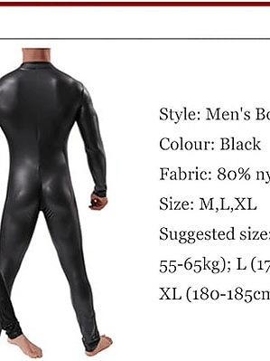 CATSUIT OVEROL PARA HOMBRE EN CUERO SINTETICO