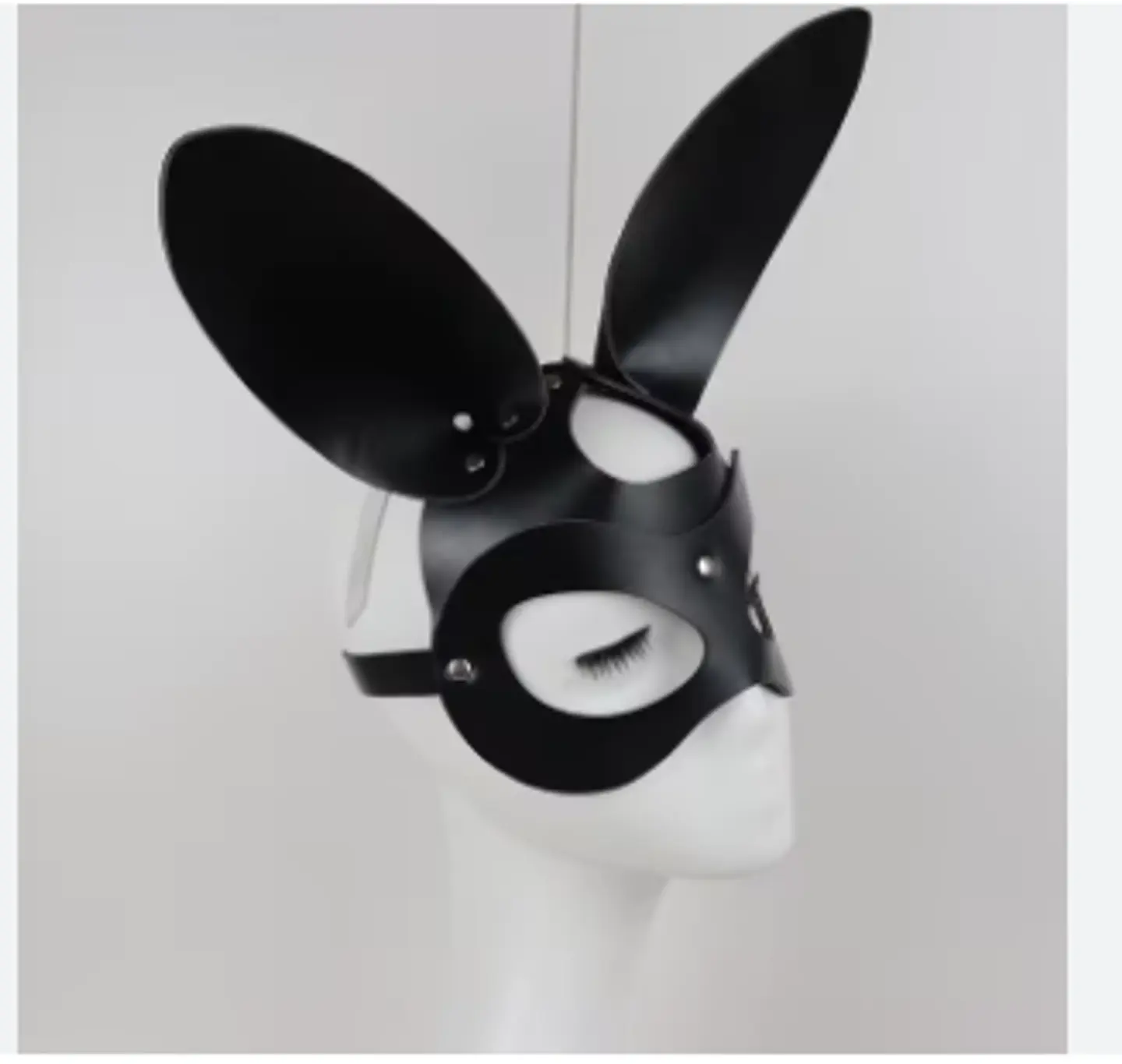 MASCARA CONEJO EN CUERO SINTETICO UNISEX NEGRO 3