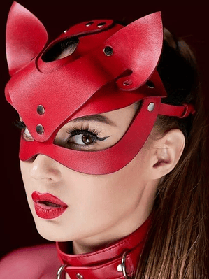 MASCARA ANTIFAZ GATO EN CUERO SINTETICO