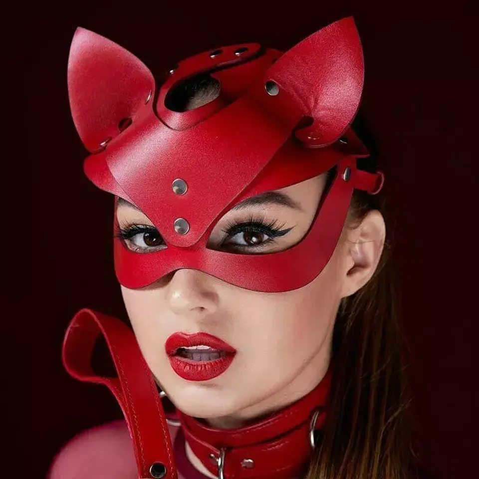 MASCARA ANTIFAZ GATO EN CUERO SINTETICO 5