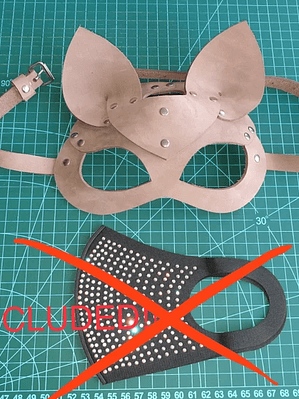 MASCARA GATO EN CUERO SINTETICO