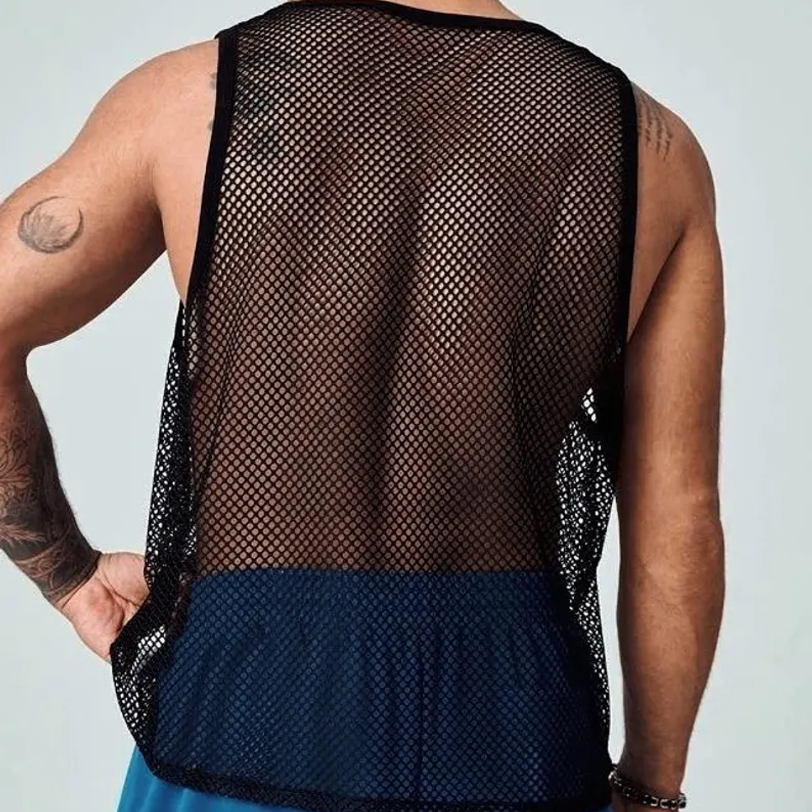 Camiseta de malla transparente para hombre 2